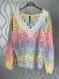 Crochet rainbow jumper